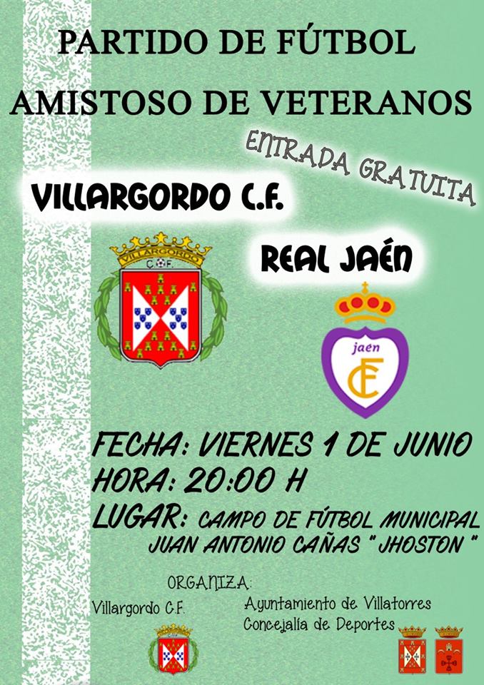 Partido de Fútbol Amistoso de Veteranos Villargordo C.F vs Real Jaén