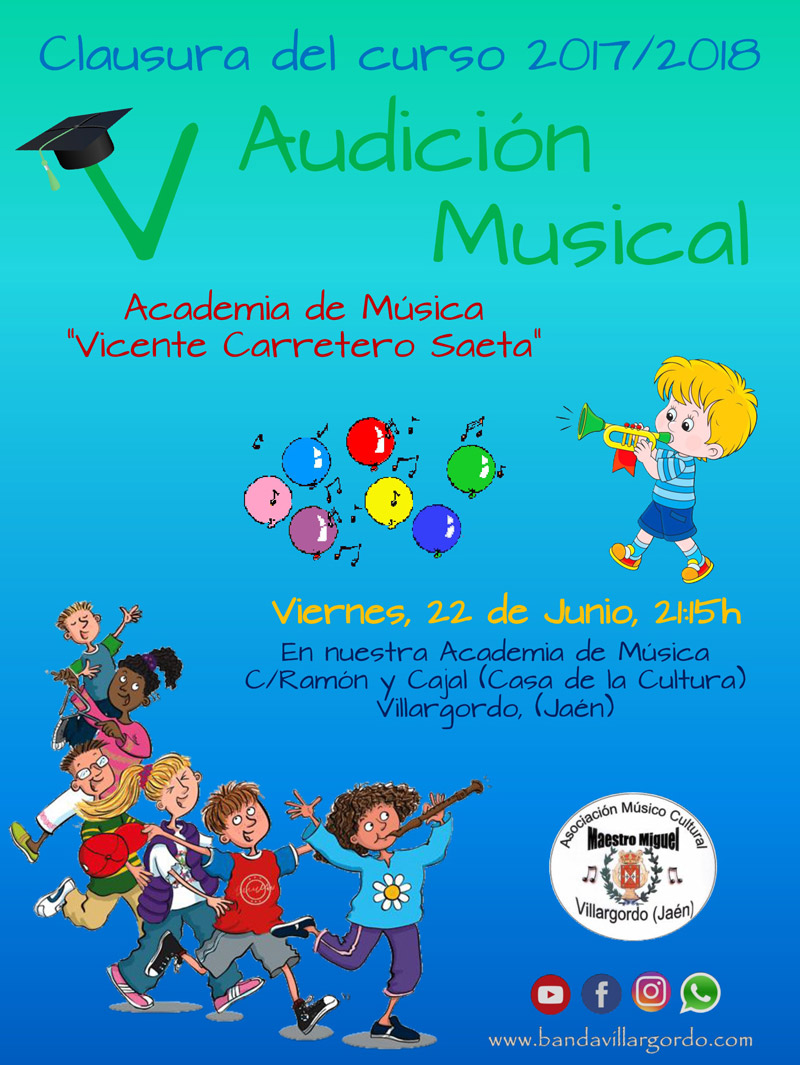 V Audición musical - Clausura curso 2017-2018