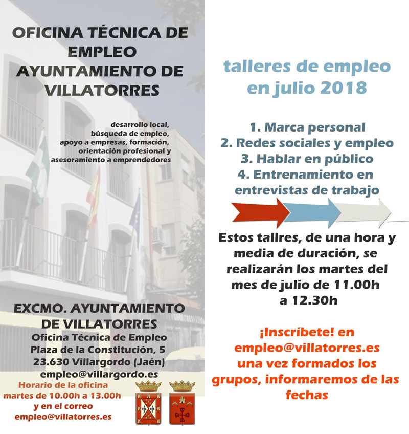 Talleres de empleo organizados por el Ayto. de Villatorres