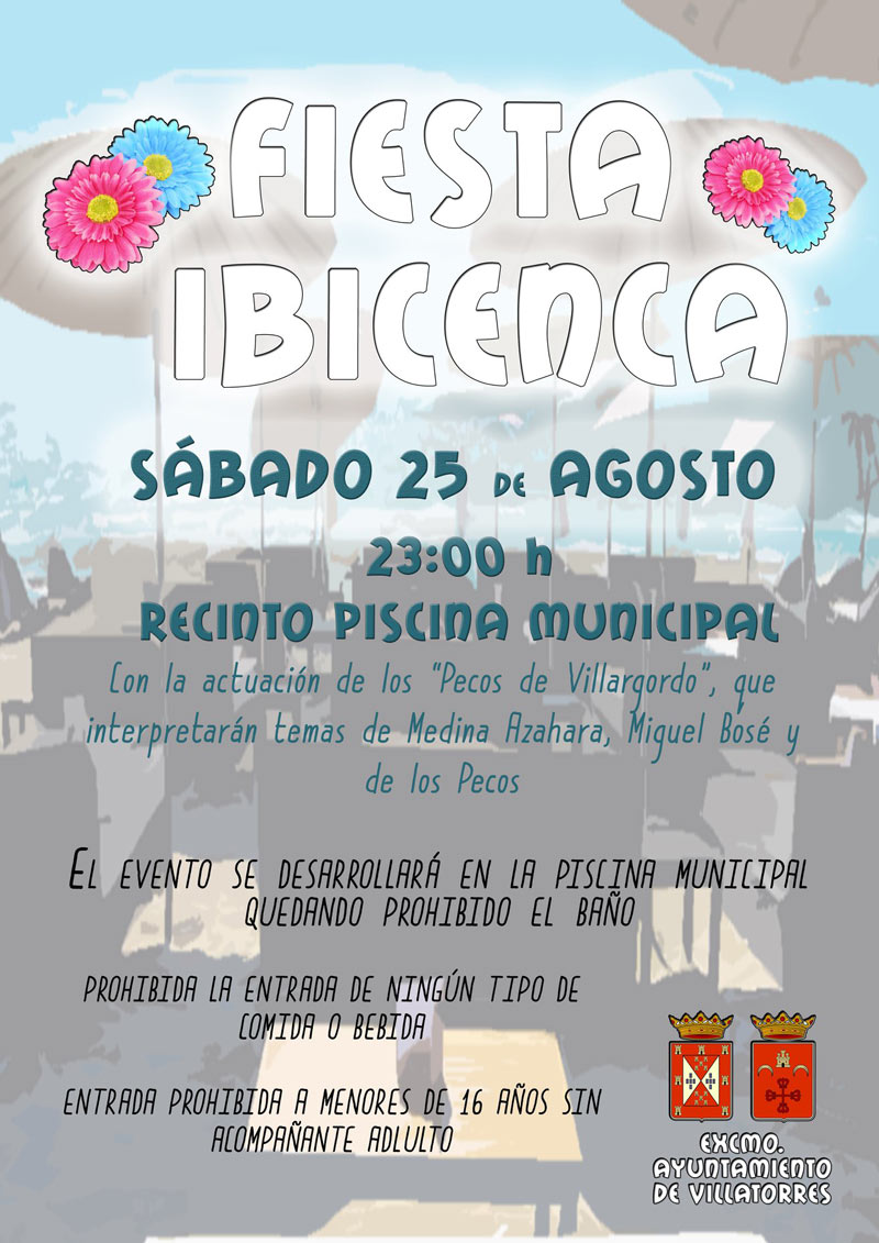 Fiesta Ibicenca el sábado 25 de Agosto