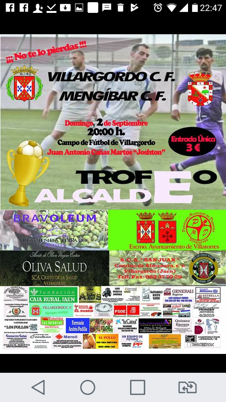Trofeo Alcalde 2018: Villargordo CF - Mengibar CF