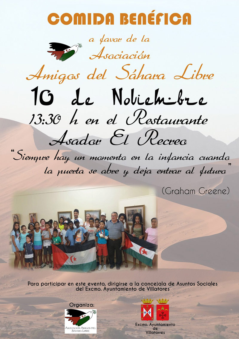 El Ayto. de Villatorres organiza comida benéfica a favor de la Asociación Amigos del Sahara Libre