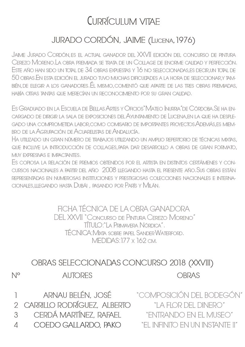 XXVIII Concurso de Pintura Cerezo Moreno