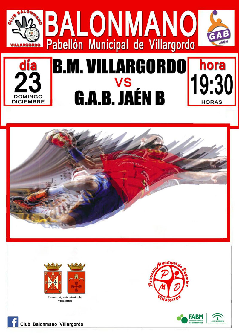 Partido de Balonmano: B.M. Villargordo vs G.A.B. Jaén B