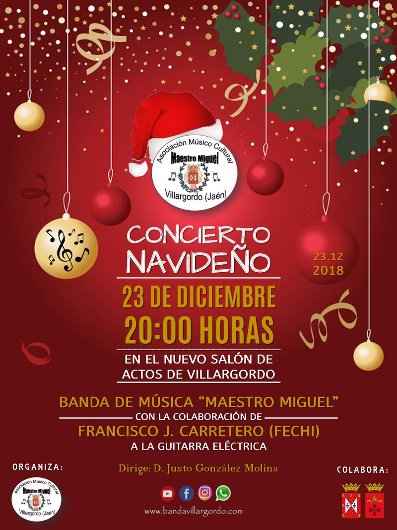 Concierto navideño a cargo de la Asoc. Musical Maestro Miguel