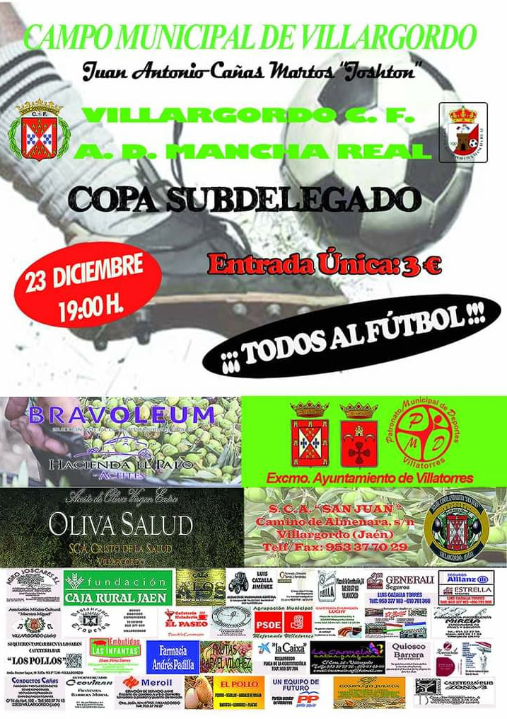 Partido de Copa Subdelegado: Villargordo C.F. vs A.D. Mancha Real