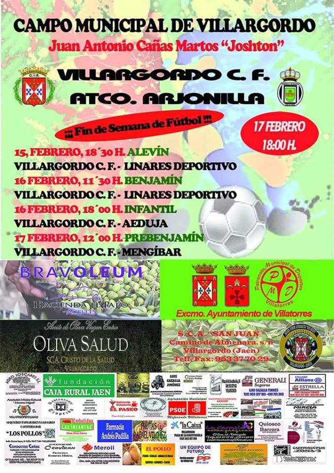 Partidos de Fútbol del 15 al 17 de febrero