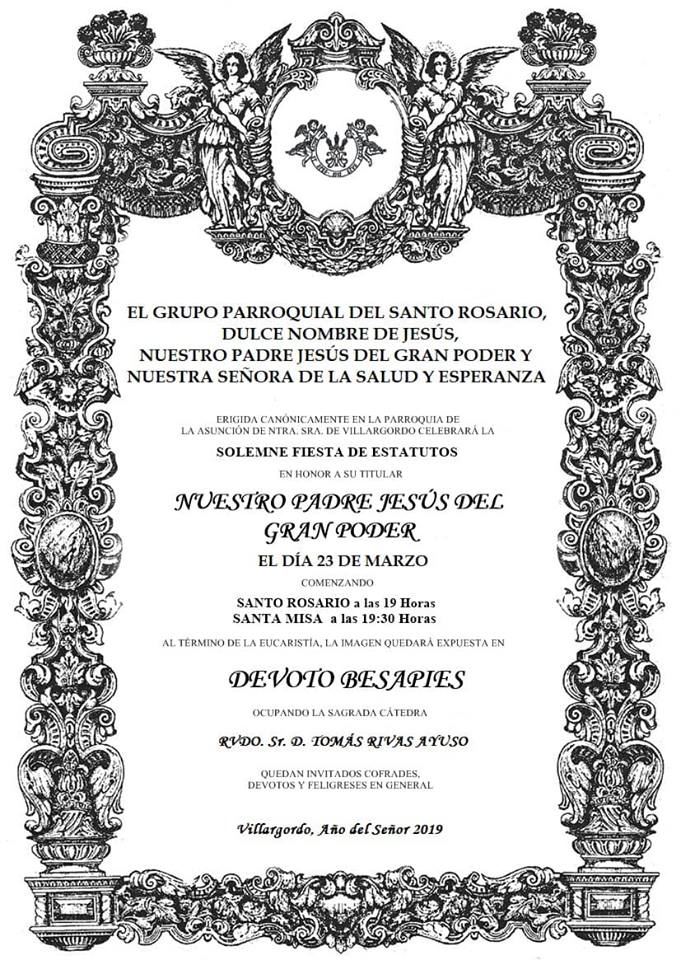 Solemne Fiesta de Estatutos de Ntro. Padre Jesús del Gran Poder y Devoto Besapies