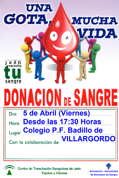 Donación de Sangre el Viernes 5 de Abril