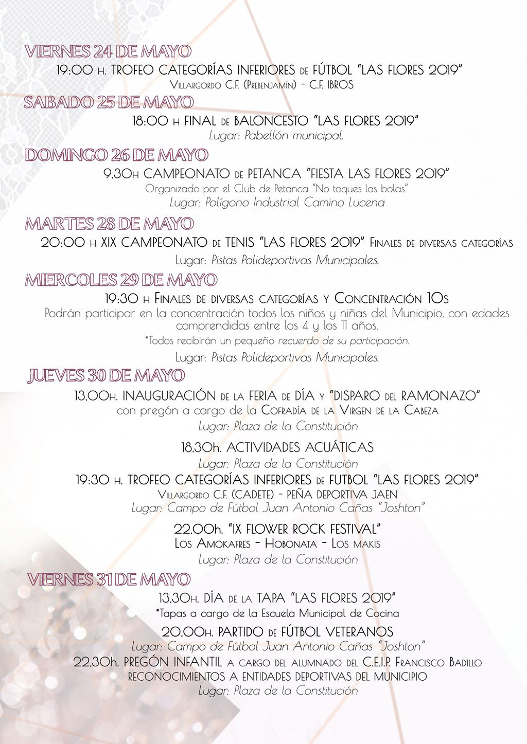 Programación Fiesta de las Flores 2019