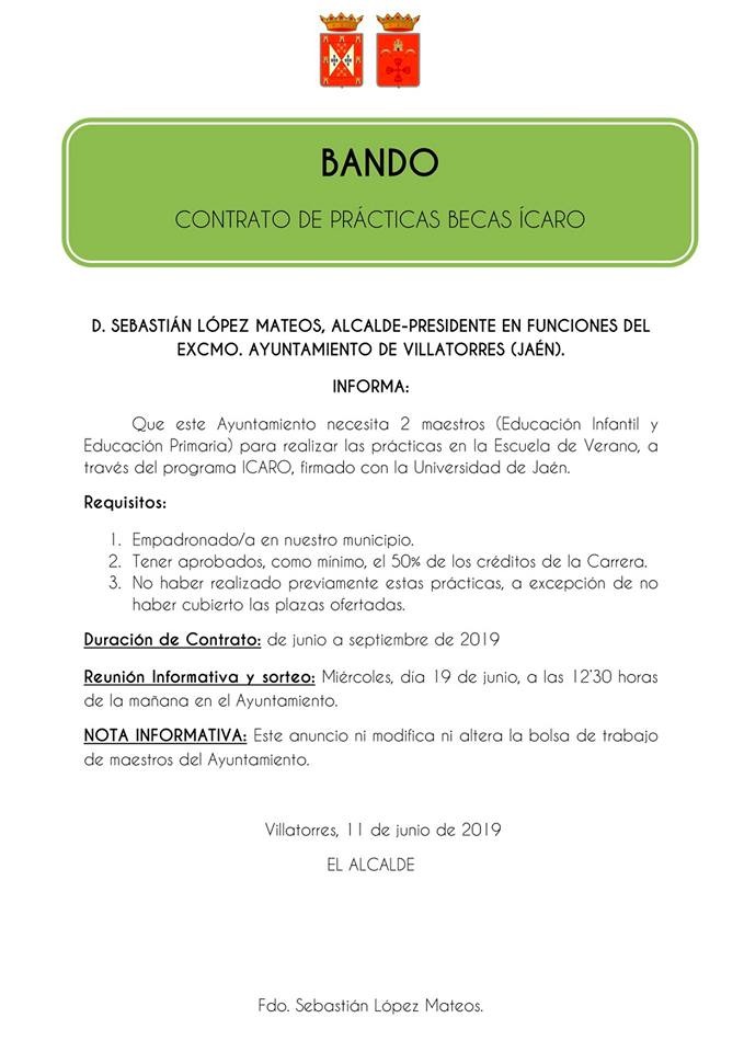 Contrato de Prácticas Becas ICARO