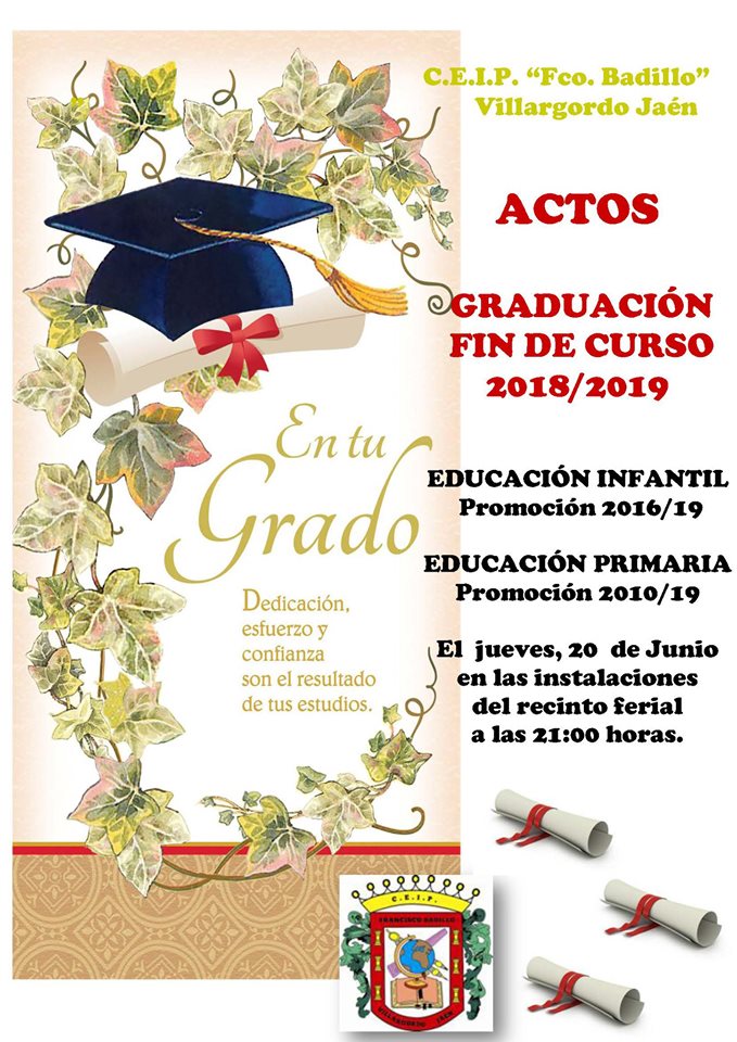 Actos Graduación Fin de Curso 2018-2019 CEIP Francisco Badillo