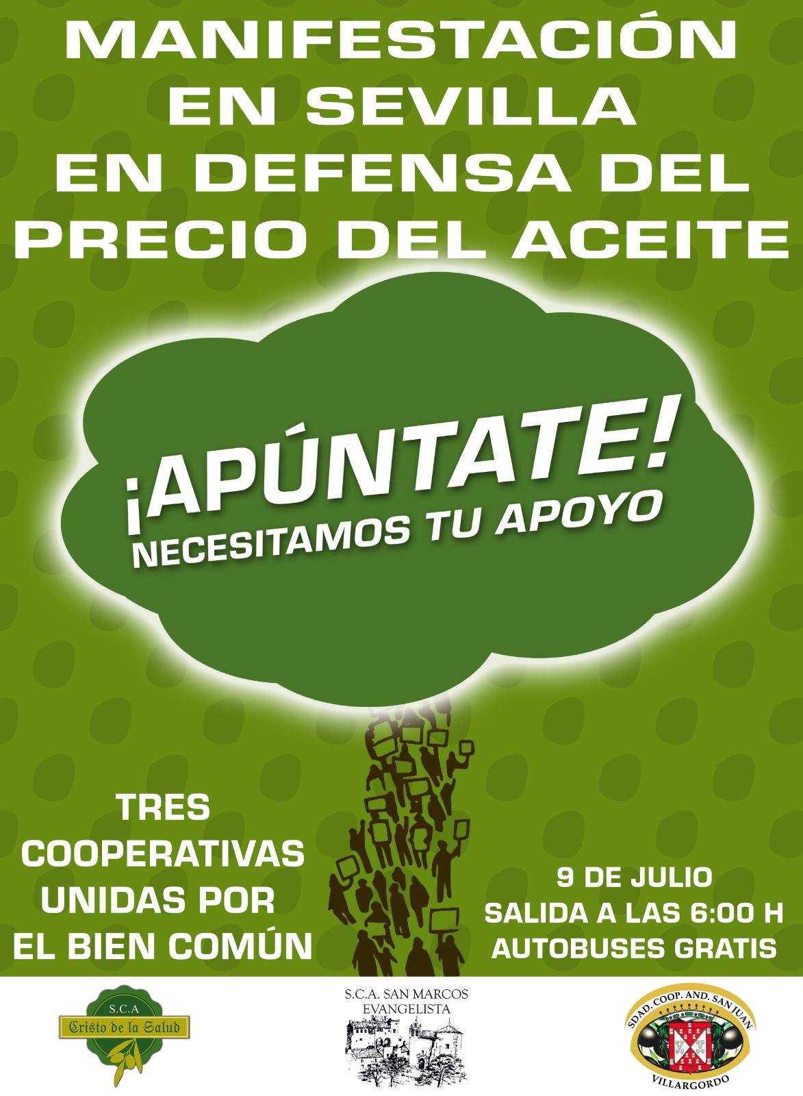 9 de Julio: Manifestación en Sevilla por la defensa del precio del aceite