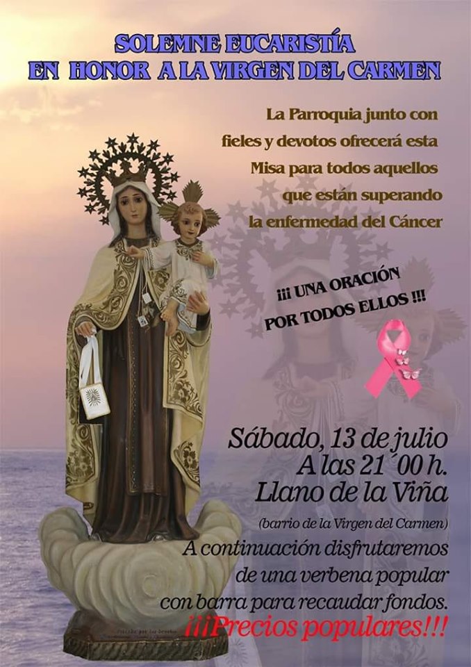 Eucaristía en honor a la Virgen del Carmen y barra para recaudar fondos