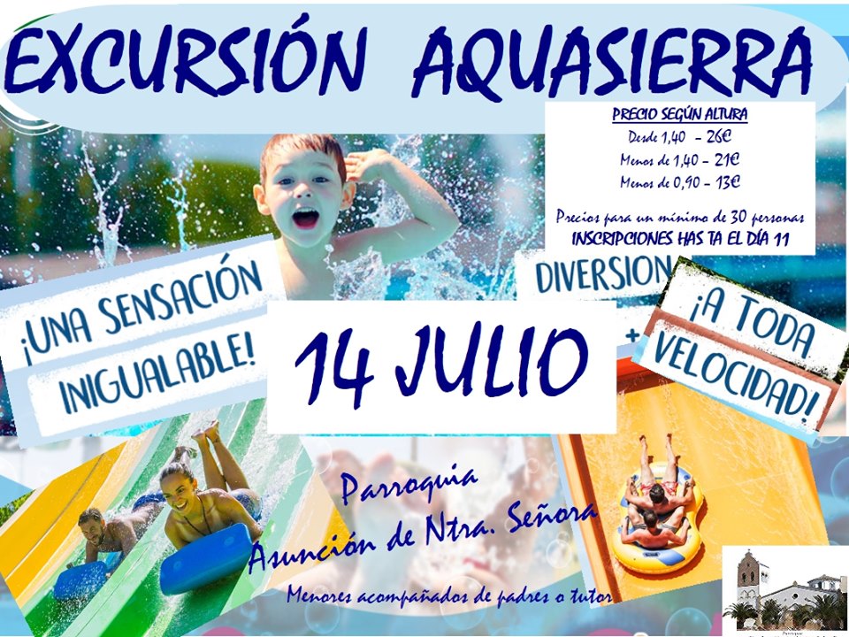 Excursión a Aquasierra organizada por la Parroquia 