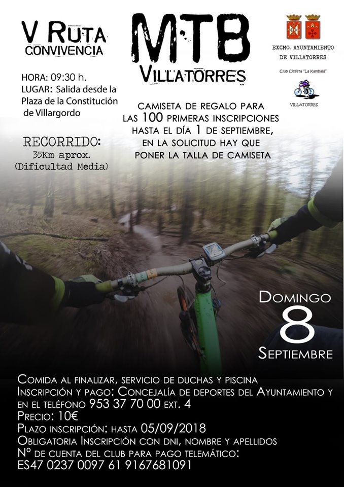 Abierto el plazo de inscripción a la V Convivencia de Ruta de MTB Villatorres