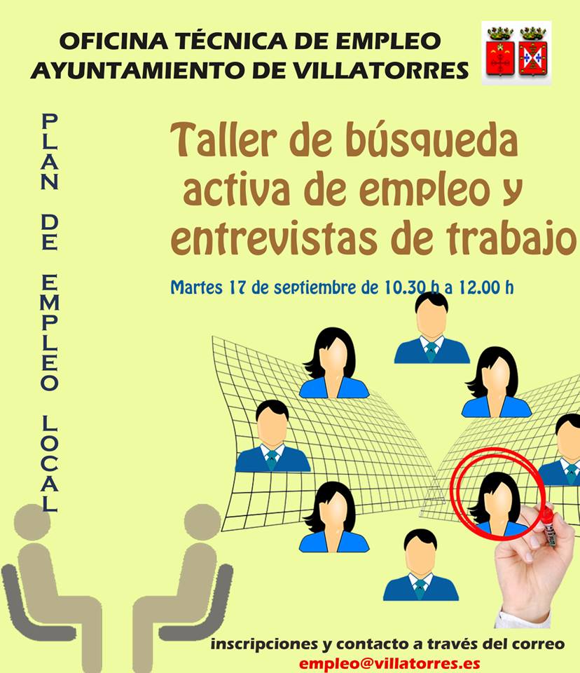 Taller de búsqueda activa de empleo y entrevistas de trabajo