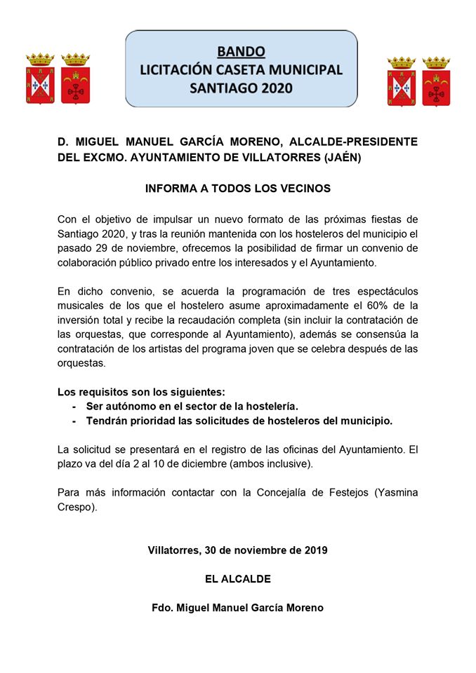 Licitación Caseta Municipal Santiago 2020