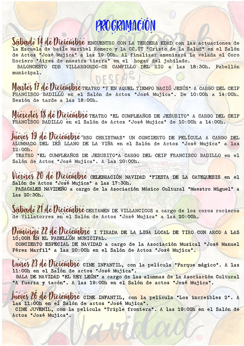 Programación de Navidad 2019/2020