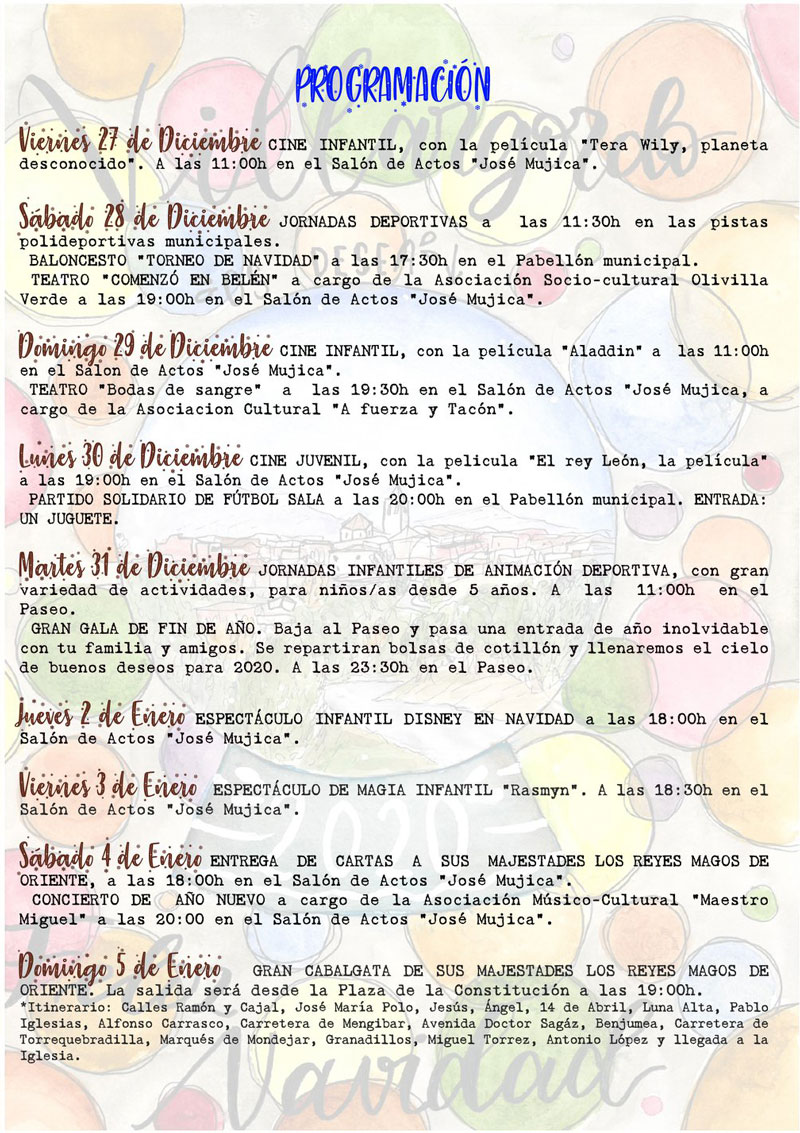 Programación de Navidad 2019/2020