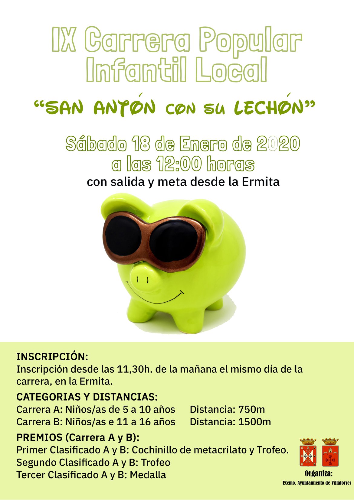 IX Carrera Popular Infantil Local San Antón con su lechón