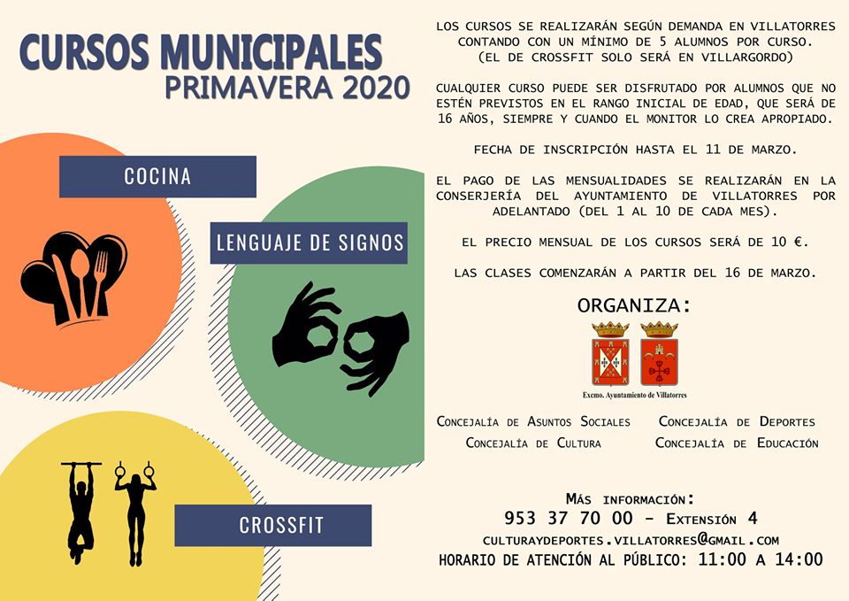 Cursos Municipales Primavera 2020