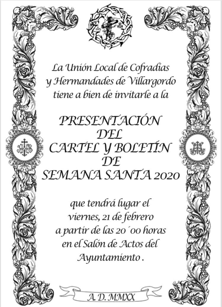 Presentación del cartel y boletín de Semana Santa 2020