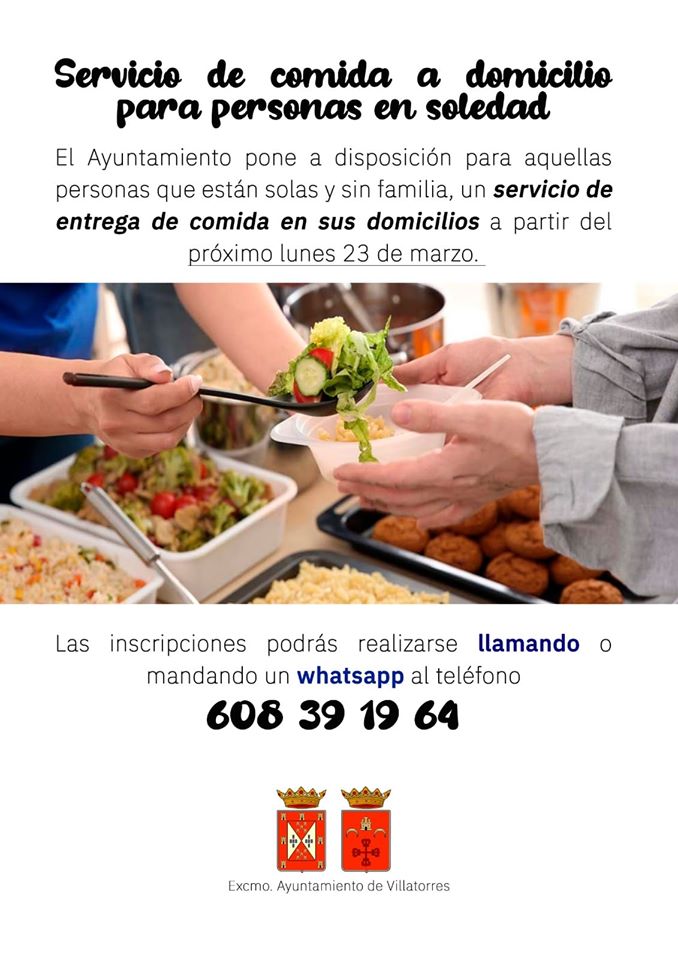 Servicio de comida a domicilio para personas en soledad
