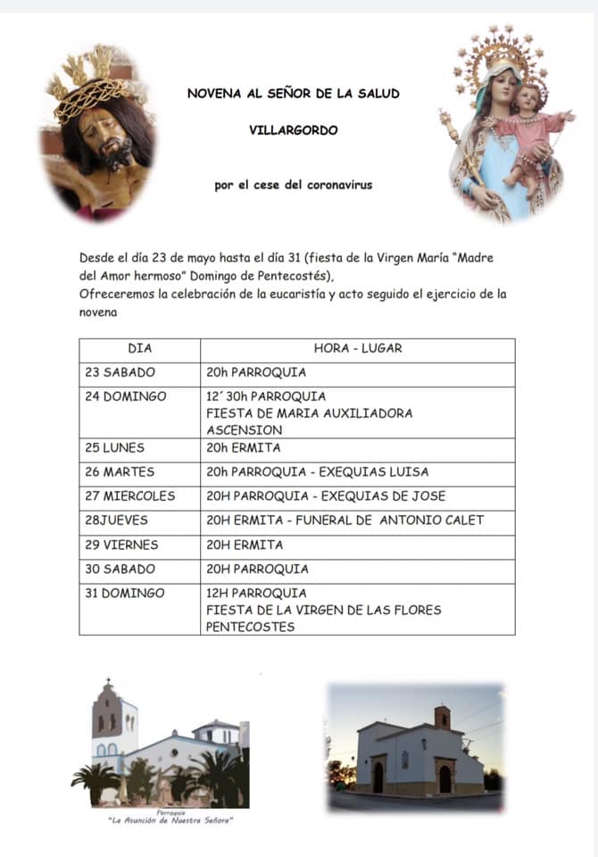 Novena al Señor de la Salud por el cese del Coronavirus