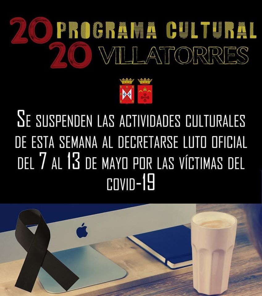 Suspensión de actividades culturales del 7 al 13 de mayo