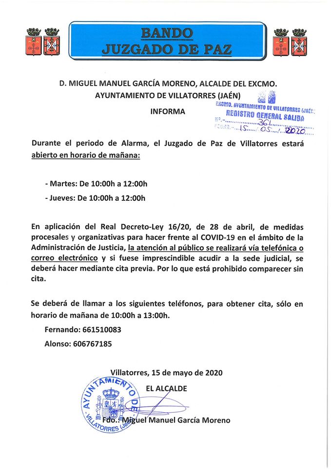 Bando Juzgado de Paz