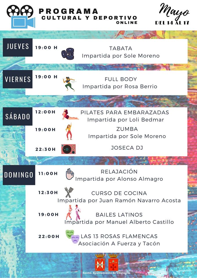 Programa Deportivo y Cultural Online del 14 al 17 de mayo