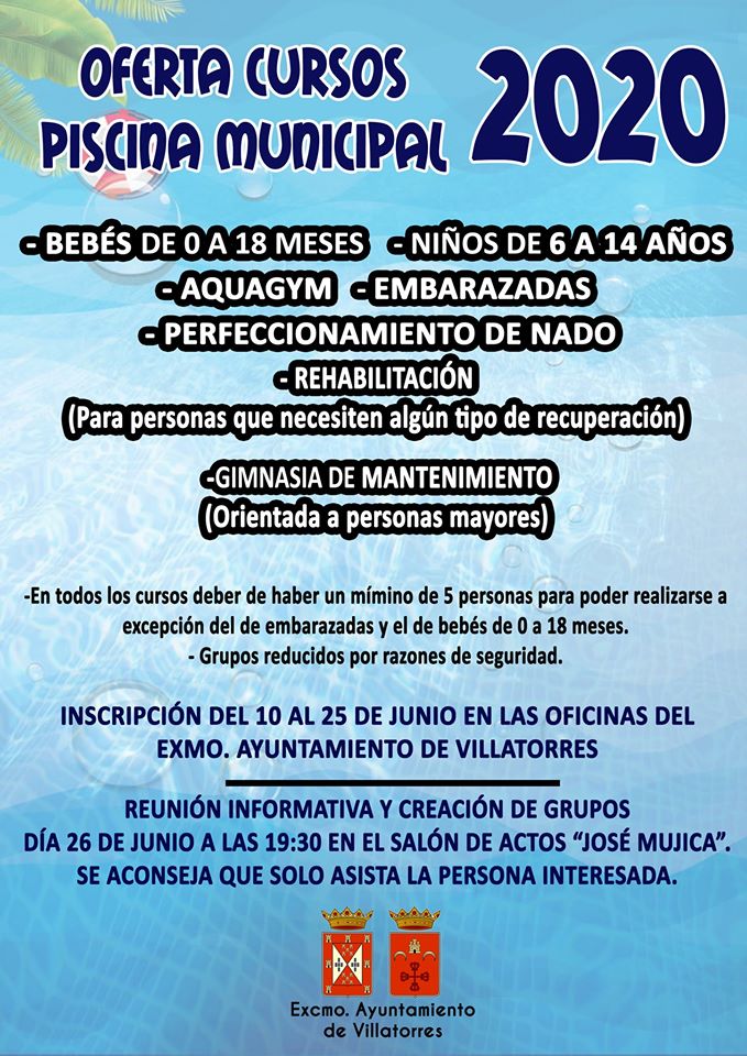 Oferta Cursos Piscina Municipal 2020