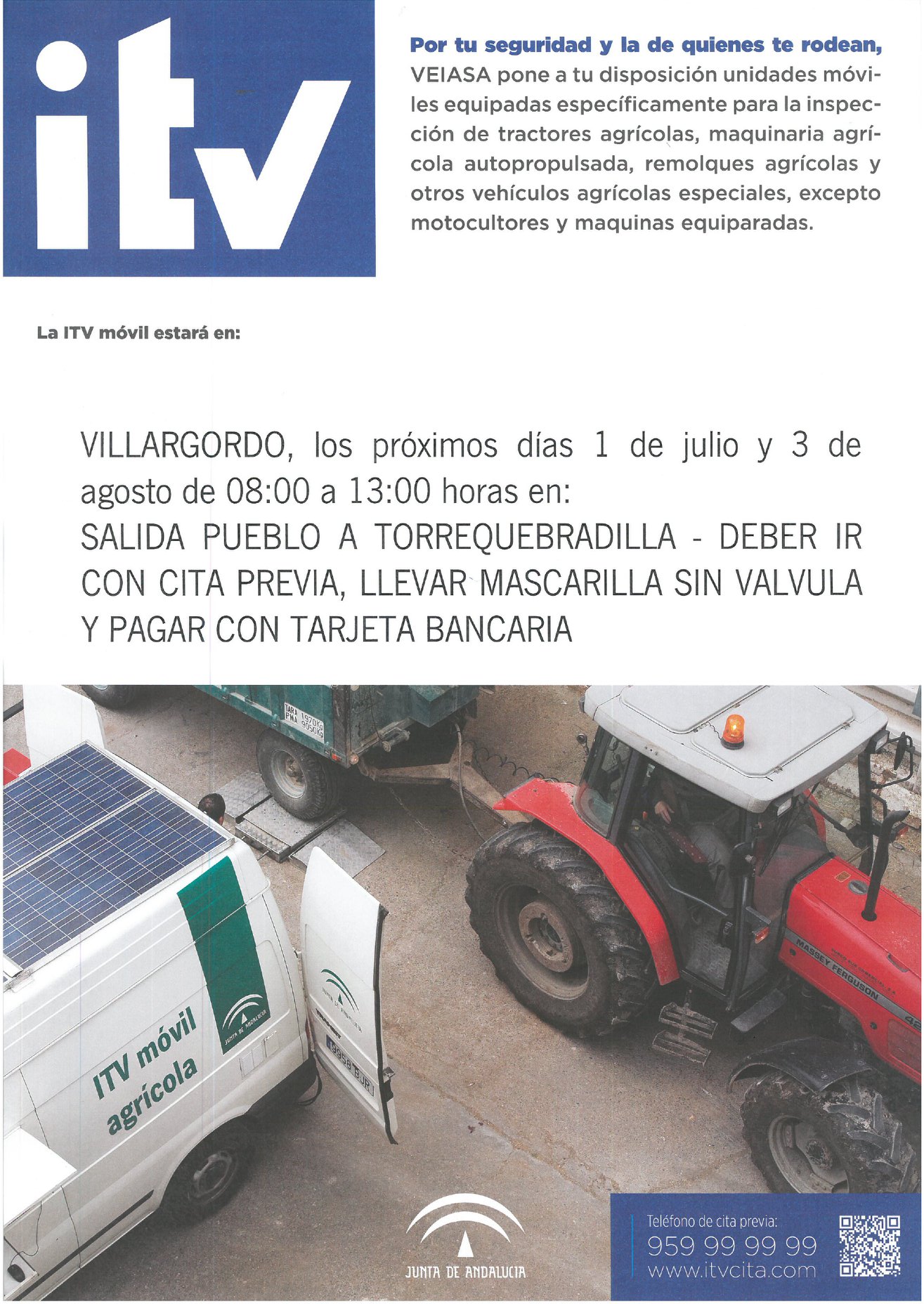 ITV Móvil en Villargordo para vehículos agrícolas