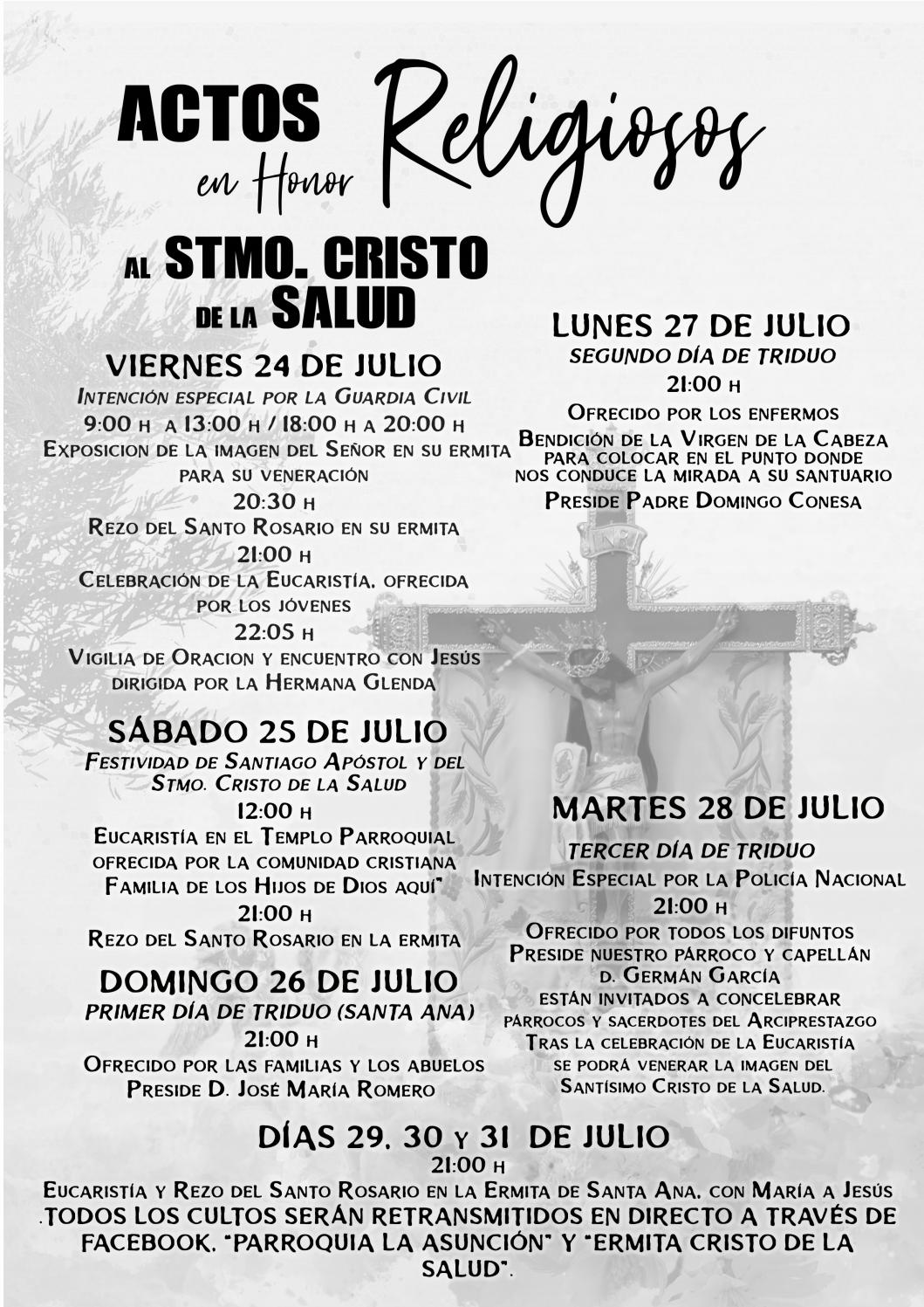 Programación Santiago 2020 - Actos religiosos