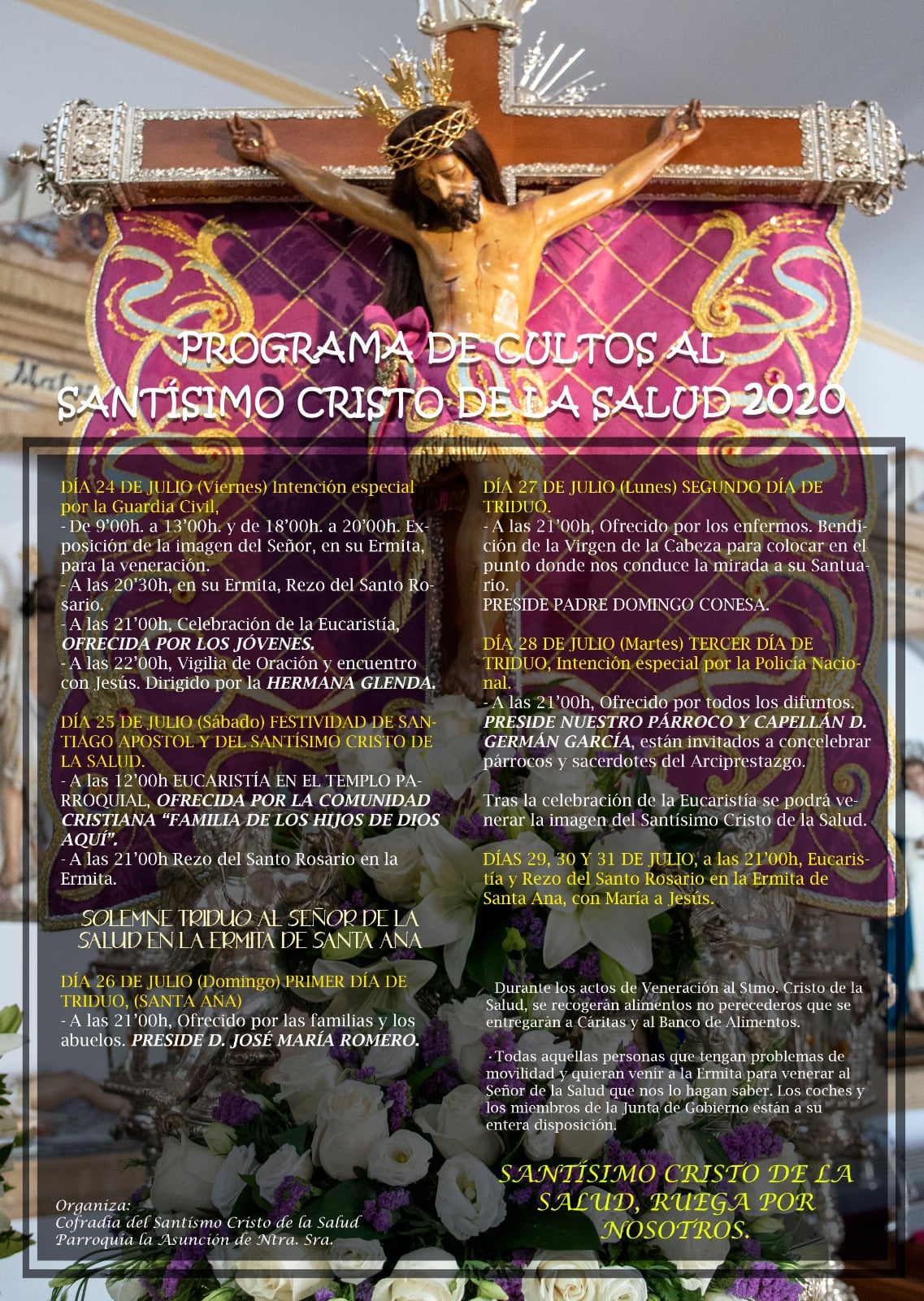 Programa de Cultos al Stmo. Cristo de la Salud Santiago 2020  