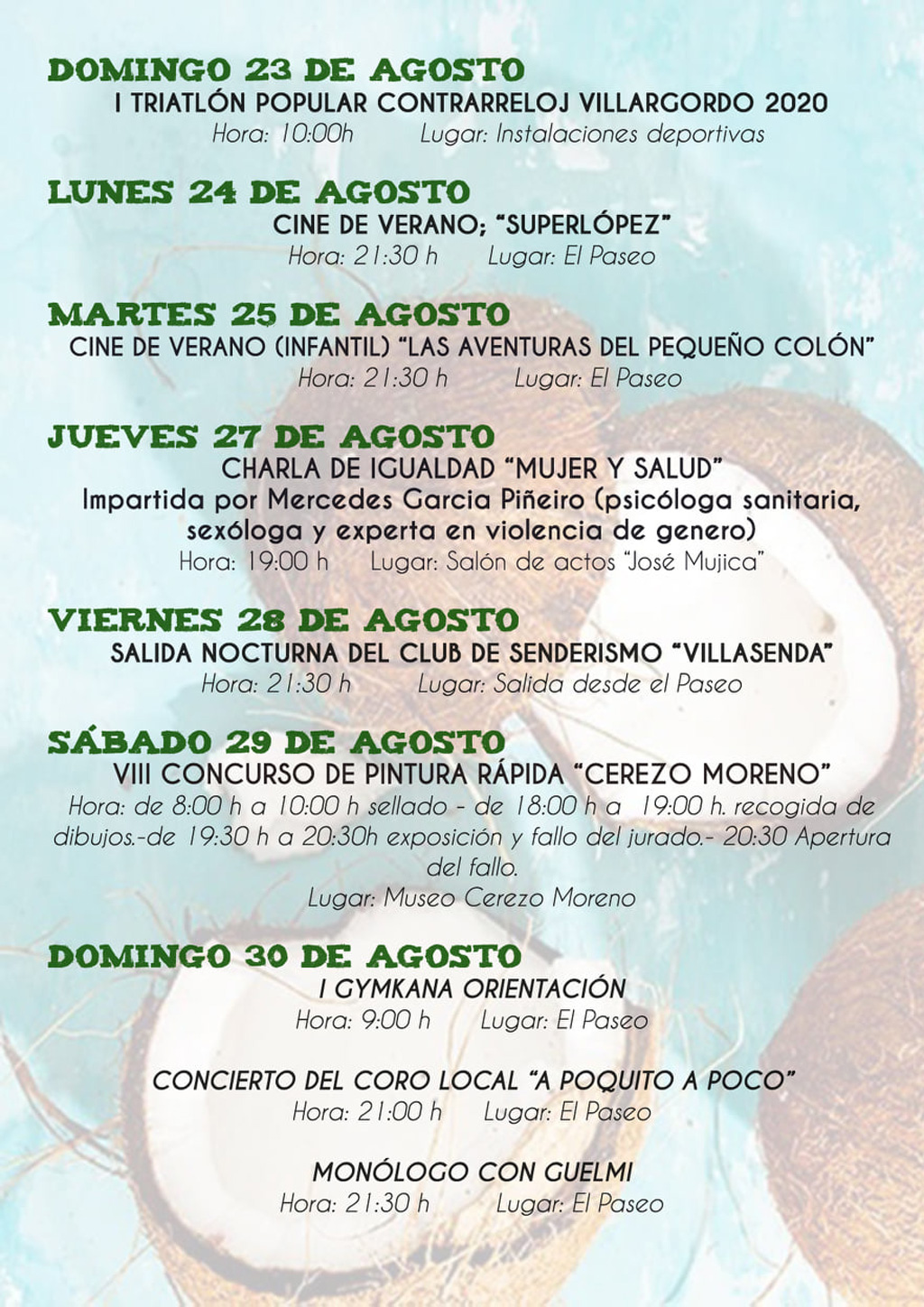 Actividades Fin de Verano Villargordo 2020