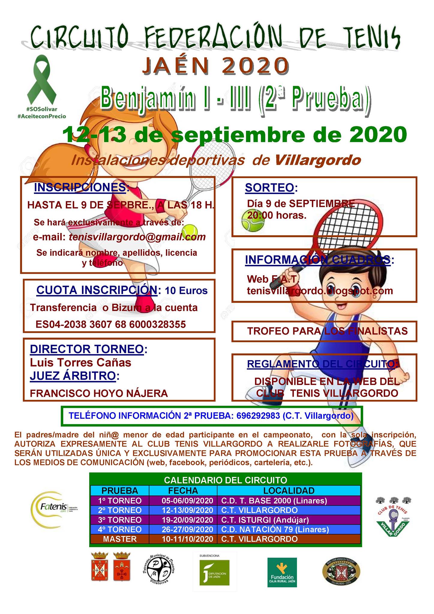 Abierta la inscripción al Circuito Federación de Tenis Jaén 2020