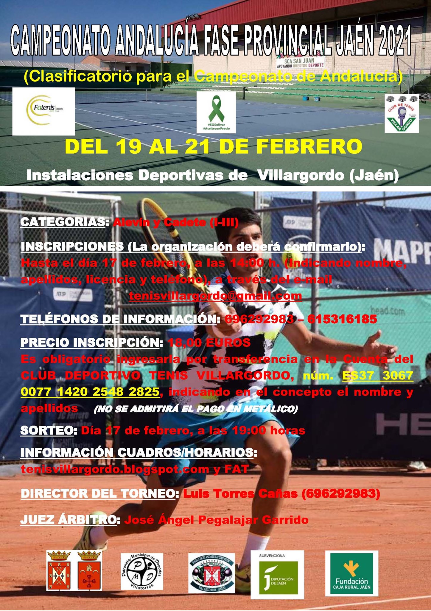 Abierto el plazo de inscripción al Campeonato Andalucía de Tenis Fase Provincial 