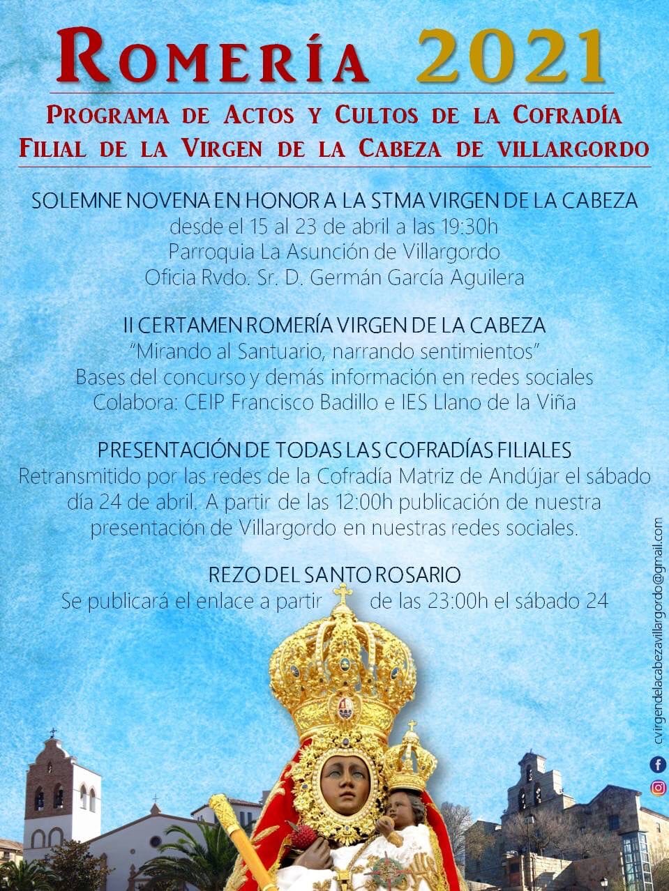 Programa de Actos y Cultos de la Cofradía de la Virgen de la Cabeza