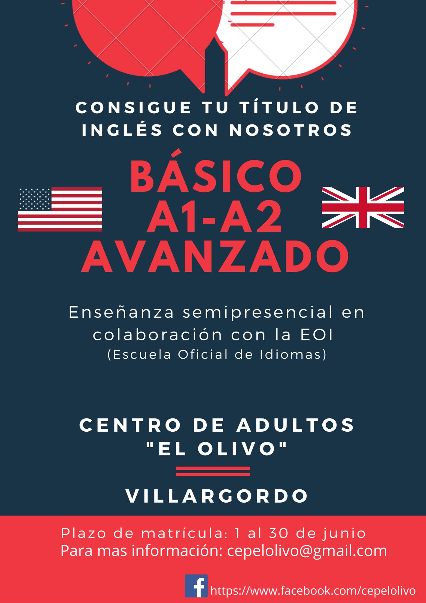 Matrícula Inglés A1 y A2 Avanzado