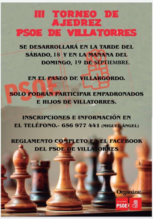 III Torneo de Ajedrez Psoe Villatorres