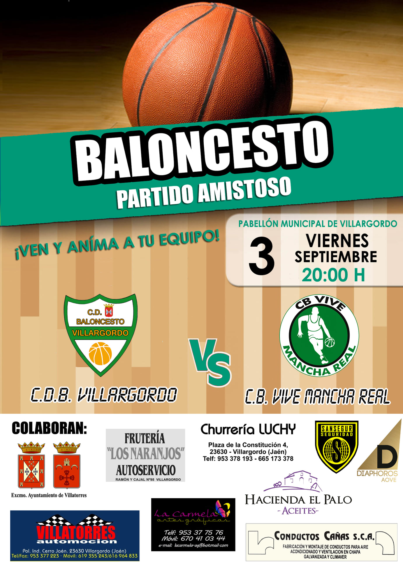 Partido de Baloncesto amistoso C.D.B Villargordo VS C.B Vive Mancha Real