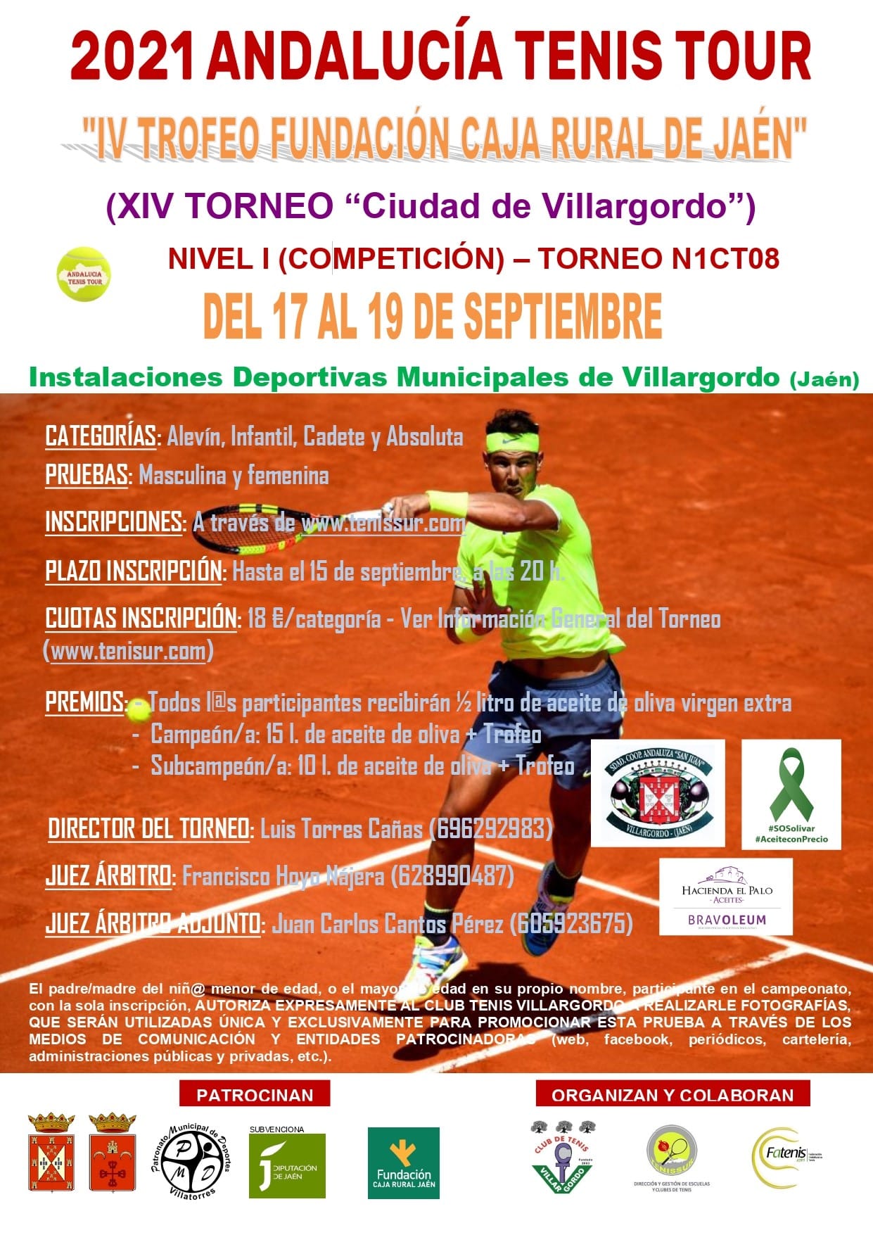 Abierta la inscripción al IV Trofeo de Tenis Fundación Caja Rural de Jaén
