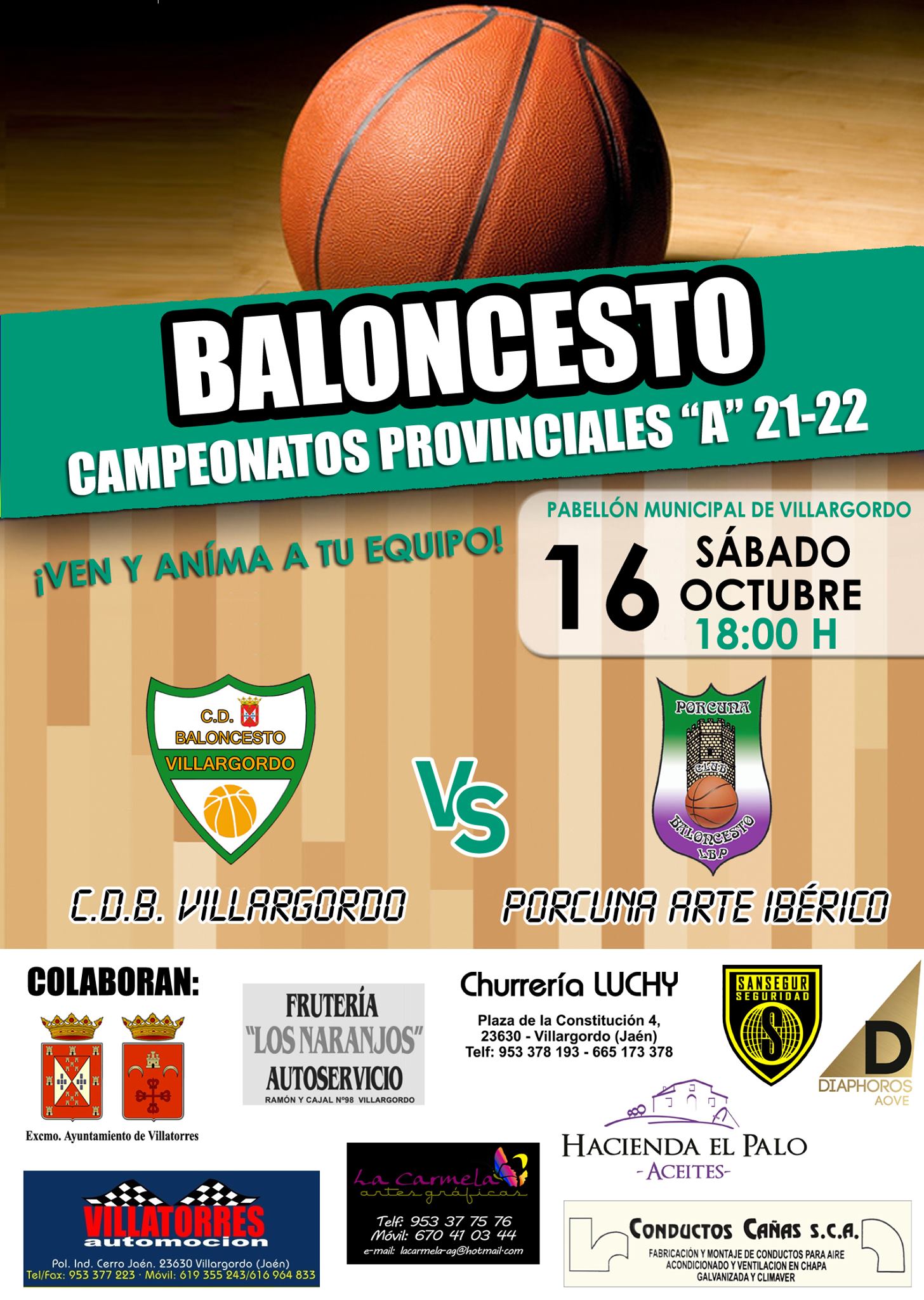 Partido de Baloncesto C.D.B Villargordo Vs Porcuna Arte Ibérico