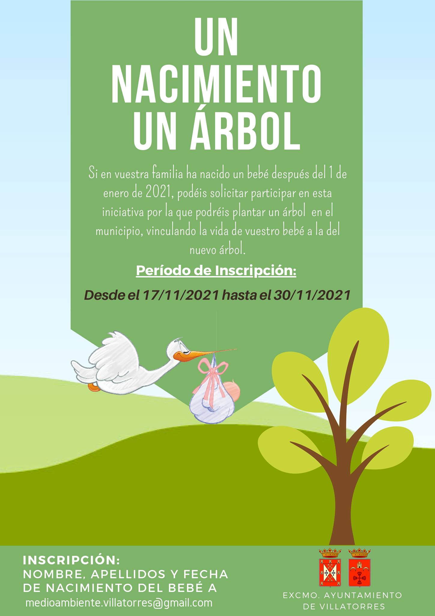 Abierta la inscripción a la iniciativa: Un nacimiento un árbol