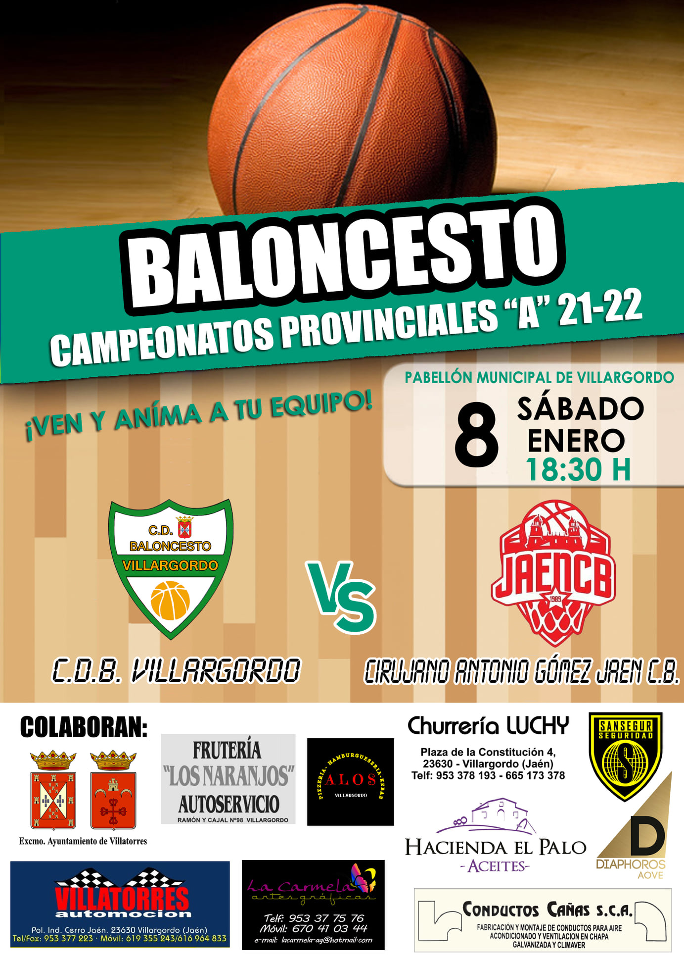 Partido de Baloncesto C.D.B Villargordo Vs Cirujano Antonio Gómez Jaén C.B