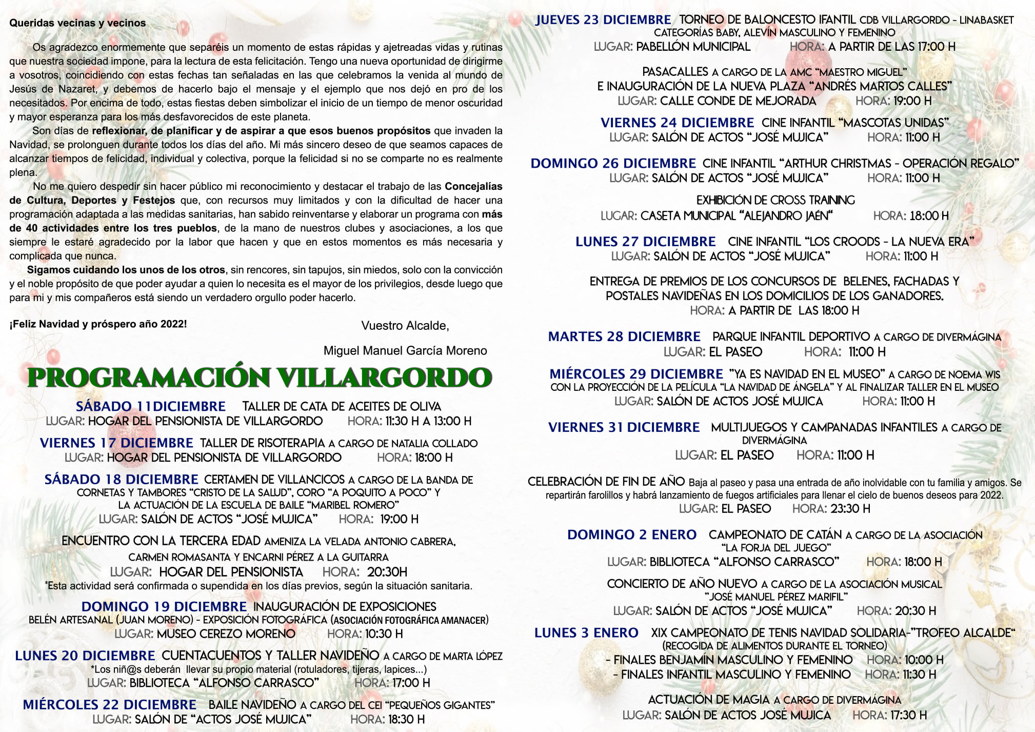 Programación Navidad 2021