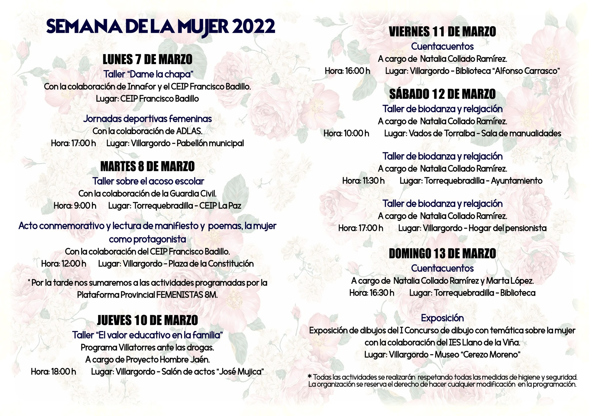 Actos Semana de la Mujer