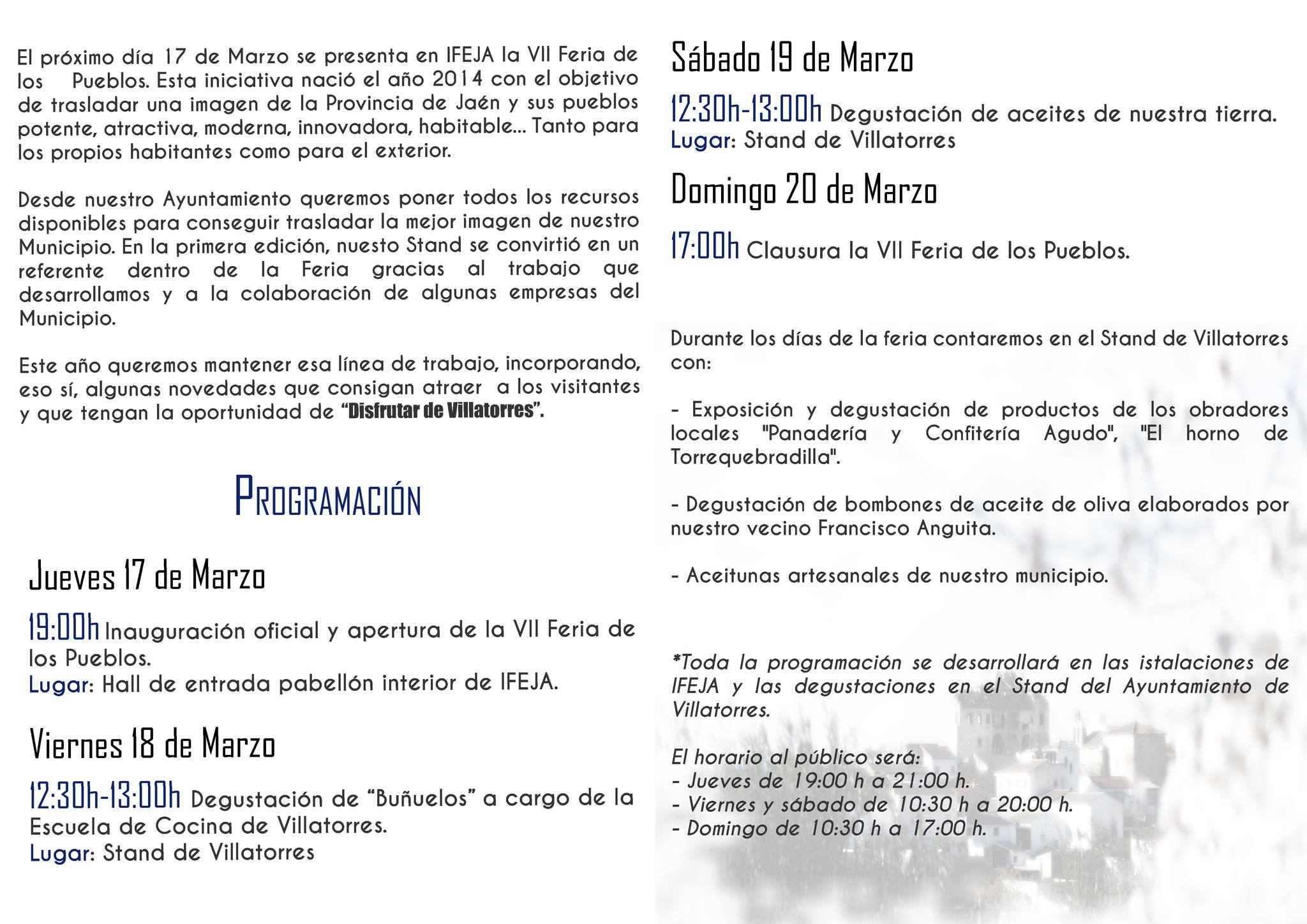Programa Feria de los pueblos 2022